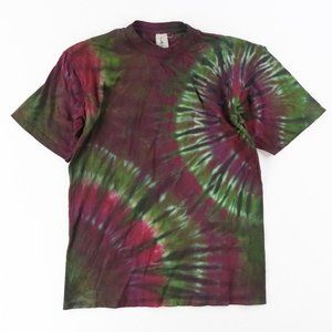 NWOT Single Stitch T-Shirt Blank Hand Tie Dyed Wheel Multi S/S Hering Sz. M 38'